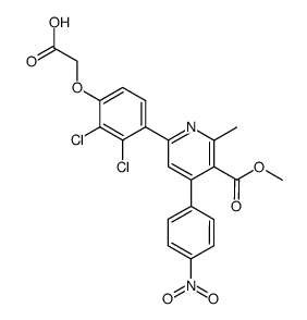 <2,3-Dichlor-4-<3-methoxycarbonyl-2-methyl-4-(4-nitrophenyl)-pyridin-2-yl>phenoxy>essigsaeure结构式