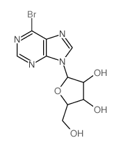 9H-Purine, 6-bromo-9-b-D-ribofuranosyl-结构式