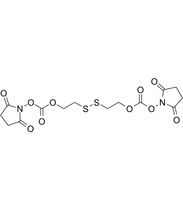 Bis(2,5-dioxopyrrolidin-1-yl) (disulfanediylbis(ethane-2,1-diyl)) dicarbonate structure