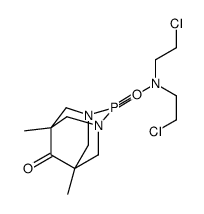 2-Bis(2-chloroethyl)amino-5,7-dimethyl-2,6-dioxo-1,3-diaza-2-phosphaadamantane结构式