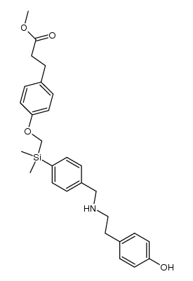 methyl 3-(4-(((4-(((4-hydroxyphenethyl)amino)methyl)phenyl)dimethylsilyl)methoxy)phenyl)propanoate结构式