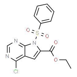 N-Tos-4-氯-7H-吡咯并[2,3-d]嘧啶-6-甲酸乙酯结构式