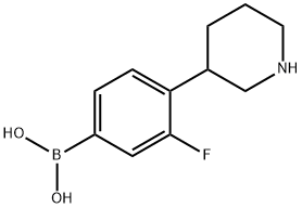 3-Fluoro-4-(piperidin-3-yl)phenylboronic acid Structure