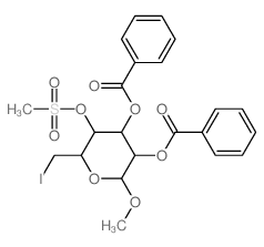 Glucopyranoside, methyl6-deoxy-6-iodo-, 2,3-dibenzoate 4-methanesulfonate, a-D- (8CI) Structure
