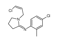 Benzenamine, 4-chloro-N-(1-(3-chloro-2-propenyl)-2-pyrrolidinylidene)- 2-methyl- Structure