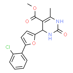 methyl 4-(5-(2-chlorophenyl)furan-2-yl)-6-methyl-2-oxo-1,2,3,4-tetrahydropyrimidine-5-carboxylate结构式