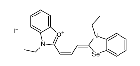 3-ethyl-2-[3-(3-ethyl-3H-benzoselenazol-2-ylidene)prop-1-enyl]benzoxazolium iodide结构式