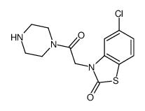 5-chloro-3-(2-oxo-2-piperazin-1-ylethyl)-1,3-benzothiazol-2-one Structure