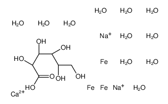 calcium,disodium,iron,(5R)-2,3,4,5,6-pentahydroxyhexanoic acid,undecahydrate Structure