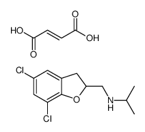 (5,7-dichloro-2,3-dihydro-1-benzofuran-2-yl)methyl-propan-2-ylazanium,(Z)-4-hydroxy-4-oxobut-2-enoate结构式