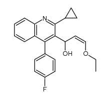 2-cyclopropyl-3-(3-ethoxy-1-hydroxy-2-propenyl)-4-(4-fluorophenyl)quinoline结构式