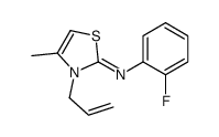 N-(2-fluorophenyl)-4-methyl-3-prop-2-enyl-1,3-thiazol-2-imine结构式