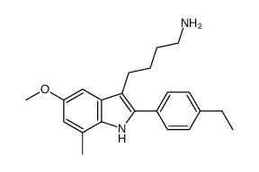 4-[2-(4-ethylphenyl)-5-methoxy-7-methyl-1H-indol-3-yl]butan-1-amine结构式