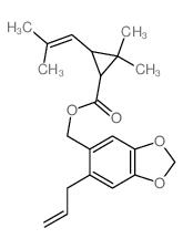 Cyclopropanecarboxylicacid, 2,2-dimethyl-3-(2-methyl-1-propen-1-yl)-,[6-(2-propen-1-yl)-1,3-benzodioxol-5-yl]methyl ester结构式