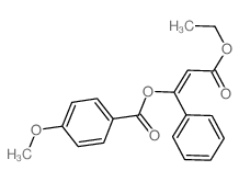 Benzoic acid,4-methoxy-, 3-ethoxy-3-oxo-1-phenyl-1-propen-1-yl ester结构式