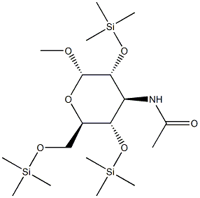 Methyl 3-(acetylamino)-2-O,4-O,6-O-tris(trimethylsilyl)-3-deoxy-α-D-glucopyranoside structure