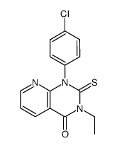 1-(4-chloro-phenyl)-3-ethyl-2-thioxo-2,3-dihydro-1H-pyrido[2,3-d]pyrimidin-4-one结构式