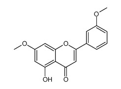 4H-1-Benzopyran-4-one, 5-hydroxy-7-methoxy-2-(3-methoxyphenyl)-结构式