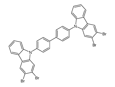 2,3-dibromo-9-[4-[4-(2,3-dibromocarbazol-9-yl)phenyl]phenyl]carbazole Structure
