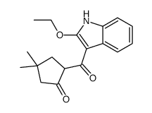 2-(2-ethoxy-1H-indole-3-carbonyl)-4,4-dimethylcyclopentan-1-one结构式