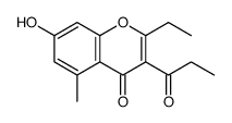 2-ethyl-7-hydroxy-5-methyl-3-propanoylchromen-4-one结构式