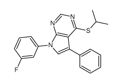 7-(3-fluorophenyl)-5-phenyl-4-propan-2-ylsulfanylpyrrolo[2,3-d]pyrimidine结构式