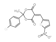 2-(4-chlorophenyl)-2-methyl-5-[(5-nitrothiophen-2-yl)methylidene]-1,3-dioxane-4,6-dione结构式