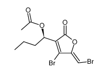 (1'R,5Z)-3-(1-acetoxybutyl)-4-bromo-5-(bromomethylidene)-2(5H)-furanone Structure
