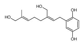 2-[(2Z,6E)-8-Hydroxy-3-hydroxymethyl-7-methyl-2,6-octadienyl]-1,4-benzenediol结构式