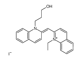 (1-ethyl-[2]quinolyl)-[1-(3-hydroxy-propyl)-[2]quinolyl]-methinium, iodide Structure