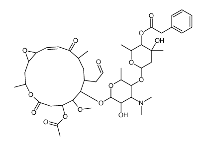 [6-[6-[[(14E)-7-acetyloxy-8-methoxy-3,12-dimethyl-5,13-dioxo-10-(2-oxoethyl)-4,17-dioxabicyclo[14.1.0]heptadec-14-en-9-yl]oxy]-4-(dimethylamino)-5-hydroxy-2-methyloxan-3-yl]oxy-4-hydroxy-2,4-dimethyloxan-3-yl] 2-phenylacetate Structure