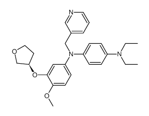 N-(4-methoxy-3-(3R)-tetrahydrofuranyloxyphenyl)-N-(3-pyridylmethyl)-4-(N,N-diethylamino)aniline Structure
