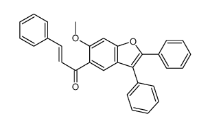 1-(6-methoxy-2,3-diphenyl-1-benzofuran-5-yl)-3-phenylprop-2-en-1-one结构式