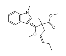cis-2-(2,2-dicarboxymethoxy-4-heptenyl)-1-methyl-1H-indole结构式