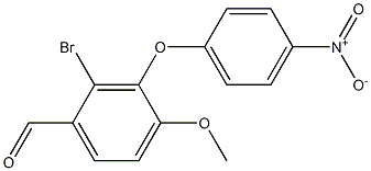 2-bromo-4-methoxy-3-(4-nitrophenoxy)benzaldehyde structure