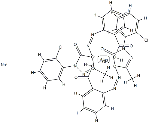 sodium bis[2-[[1-(2-chlorophenyl)-4,5-dihydro-3-methyl-5-oxo-1H-pyrazol-4-yl]azo]benzoato(2-)]chromate(1-) Structure