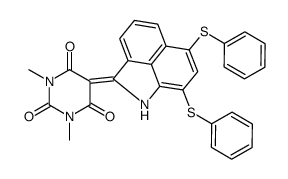 5-[6,8-bis(phenylsulfanyl)-1H-benzo[cd]indol-2-ylidene]-1,3-dimethyl-1,3-diazinane-2,4,6-trione Structure