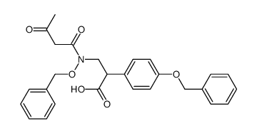 3-(N-(benzyloxy)-3-oxobutanamido)-2-(4-(benzyloxy)phenyl)propanoic acid结构式