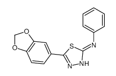 1,3,4-Thiadiazol-2-amine, 5-(1,3-benzodioxol-5-yl)-N-phenyl-结构式