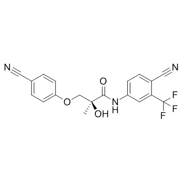 (S)-N-(4-氰基-3-(三氟甲基)苯基)-3-(4-氰基苯氧基)-2-羟基-2-甲基丙酰胺结构式