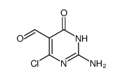 2-amino-4-chloro-1,6-dihydro-6-oxo-5-pyrimidinecarboxaldehyde Structure