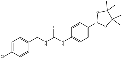 1-(4-Chlorobenzyl)-3-(4-(4,4,5,5-Tetramethyl-1,3,2-Dioxaborolan-2-Yl)Phenyl)Urea structure