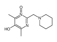 4,6-dimethyl-1-oxido-2-(piperidin-1-ylmethyl)pyrimidin-1-ium-5-ol结构式