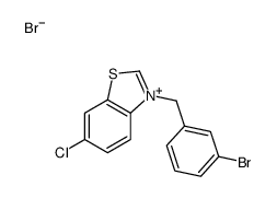 3-[(3-bromophenyl)methyl]-6-chloro-1,3-benzothiazol-3-ium,bromide Structure