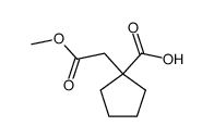 1-methoxycarbonylmethyl-cyclopentanecarboxylic acid结构式