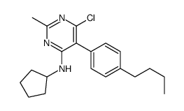 5-(4-butylphenyl)-6-chloro-N-cyclopentyl-2-methylpyrimidin-4-amine Structure