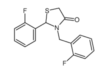 2-(2-fluorophenyl)-3-[(2-fluorophenyl)methyl]-1,3-thiazolidin-4-one结构式