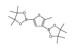 1,3,2-Dioxaborolane, dihydro-4,4,5,5-tetramethyl-2-[2-methyl-5-(4,4,5,5-tetramethyl-1,3,2-dioxaborolan-2-yl)-3-thienyl]结构式
