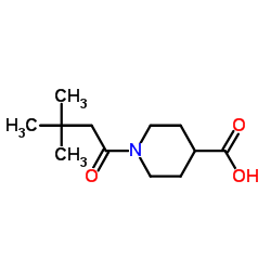 1-(3,3-Dimethylbutanoyl)-4-piperidinecarboxylic acid结构式