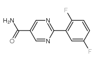 2-(2,5-difluorophenyl)pyrimidine-5-carboxamide结构式